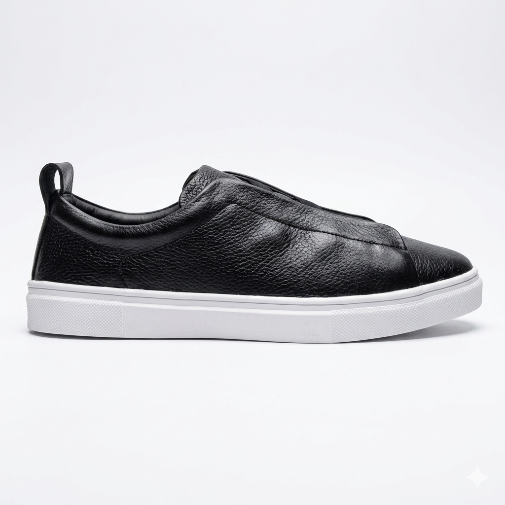 Leather Sneakers - Black