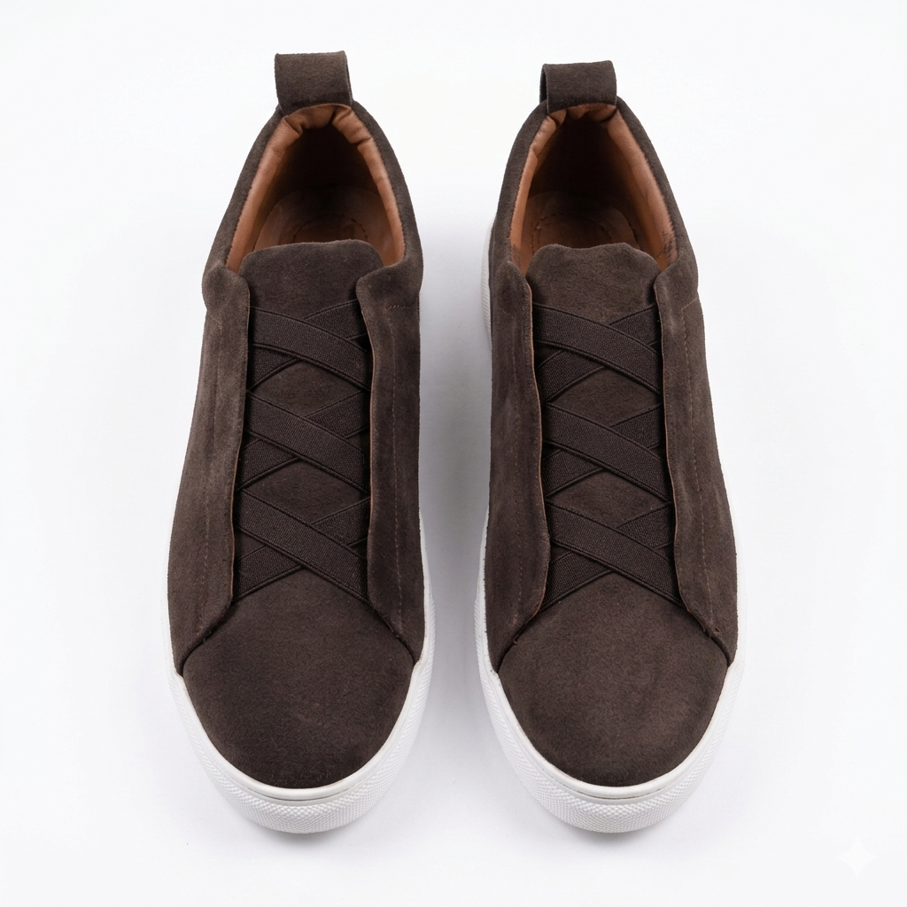 Leather Sneakers - Brown