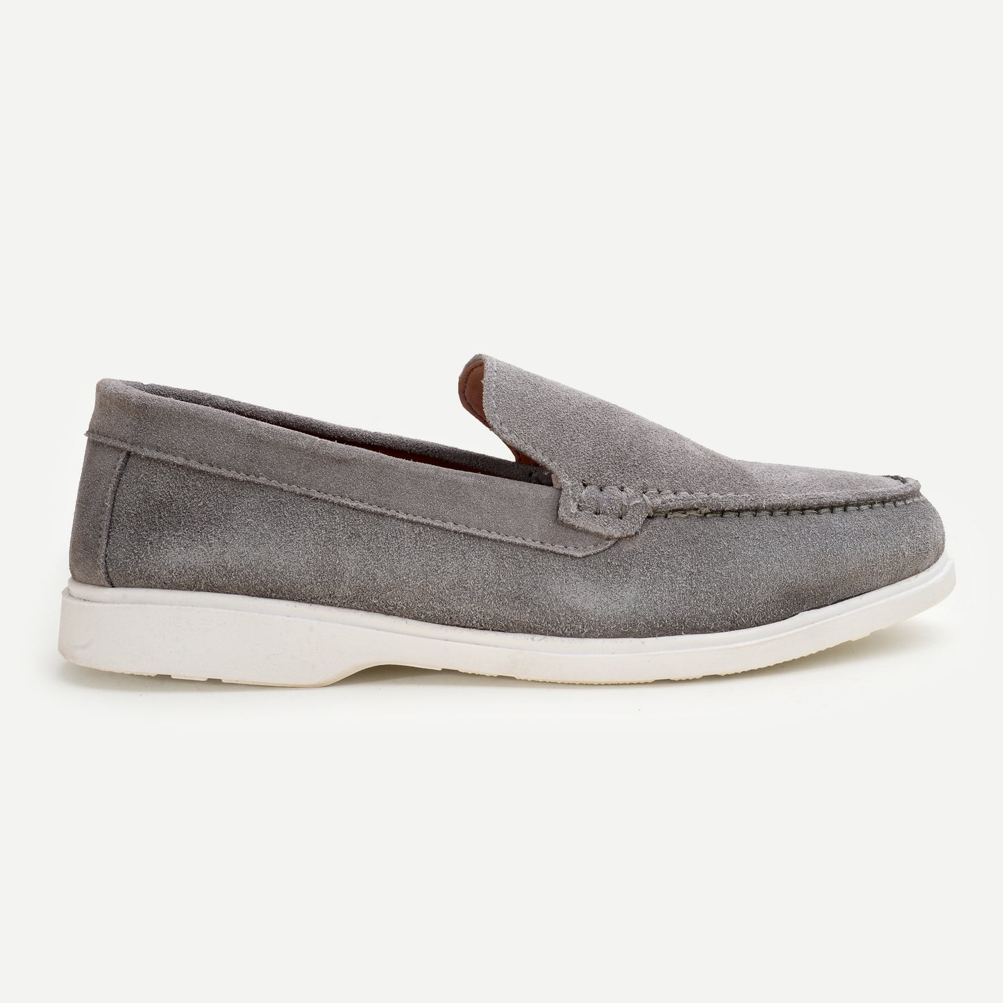 Premium Old Money Suede Loafers - Light Grey