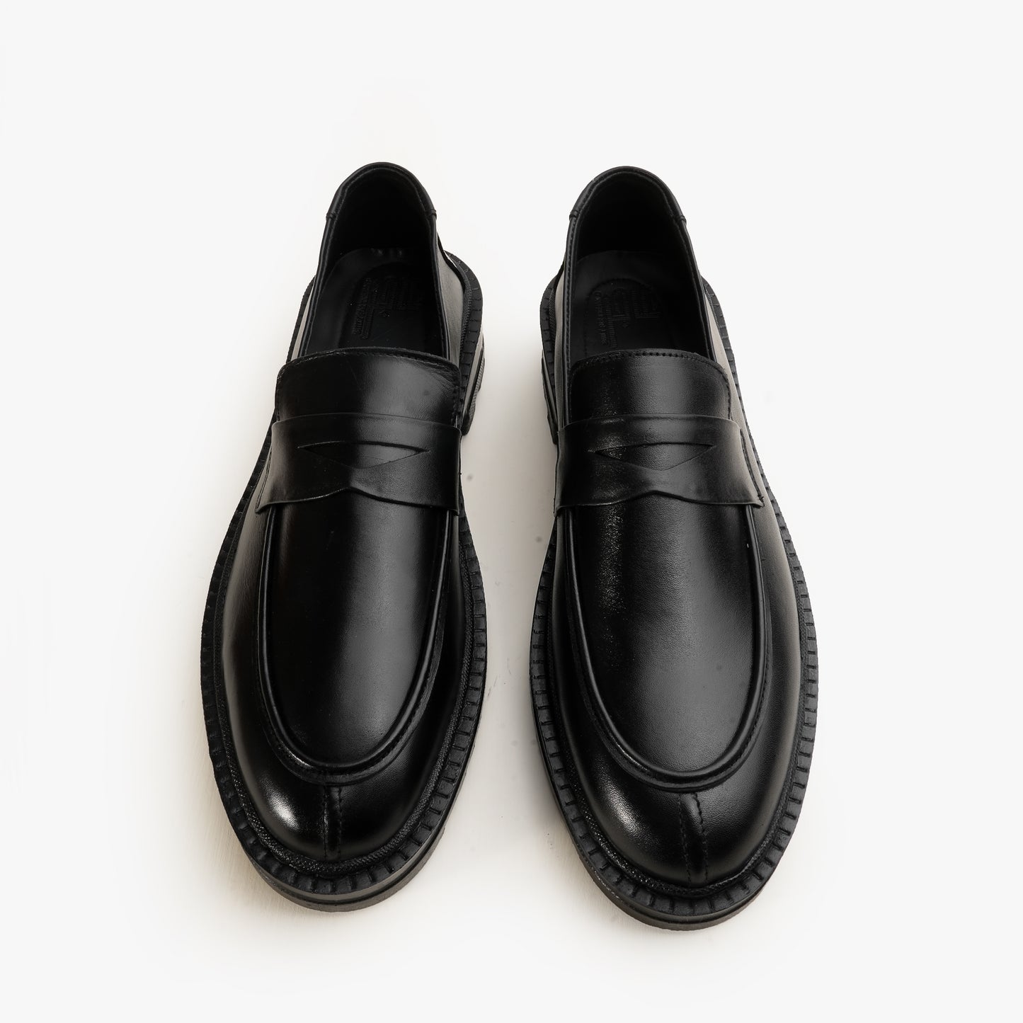 Leather Penny Chunky Loafers - BLK