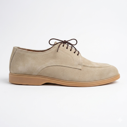 Leather Derby Shoes - Beige