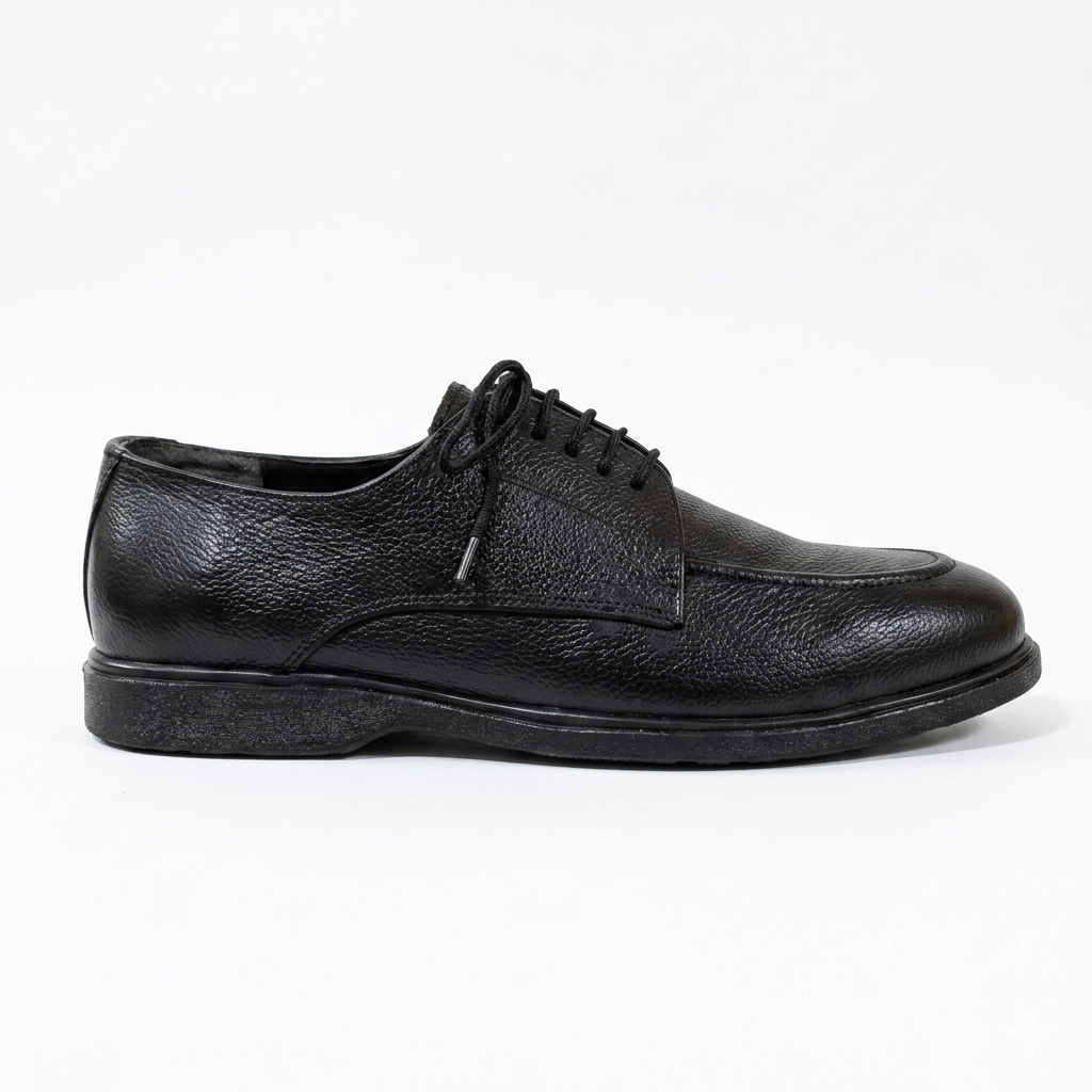 Leather Derby Shoes - BLK