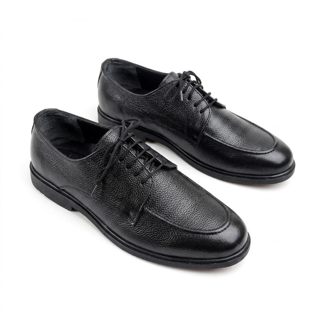 Leather Derby Shoes - BLK