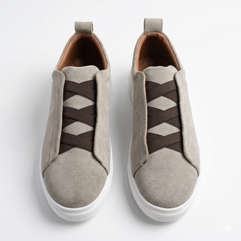 Leather Sneakers - Beige
