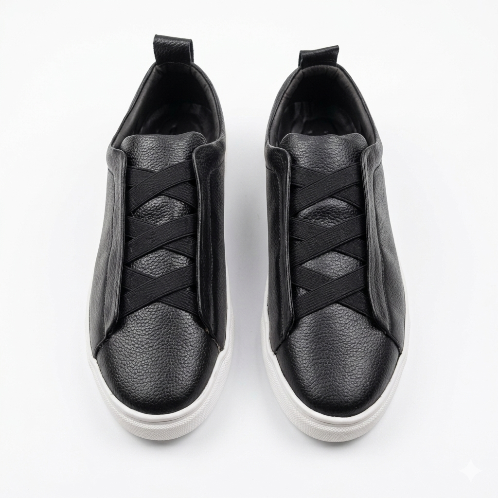 Leather Sneakers - Black