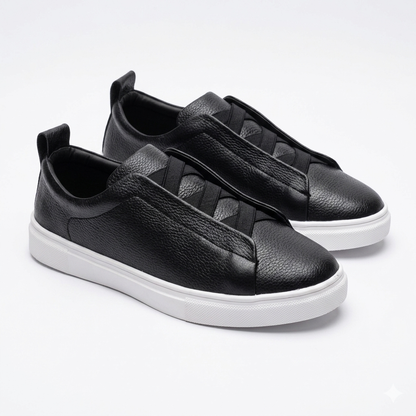 Leather Sneakers - Black