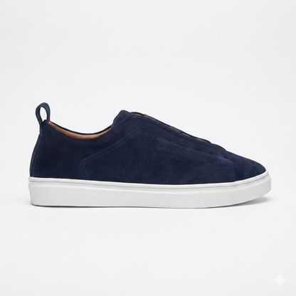 Leather Sneakers -  Navy