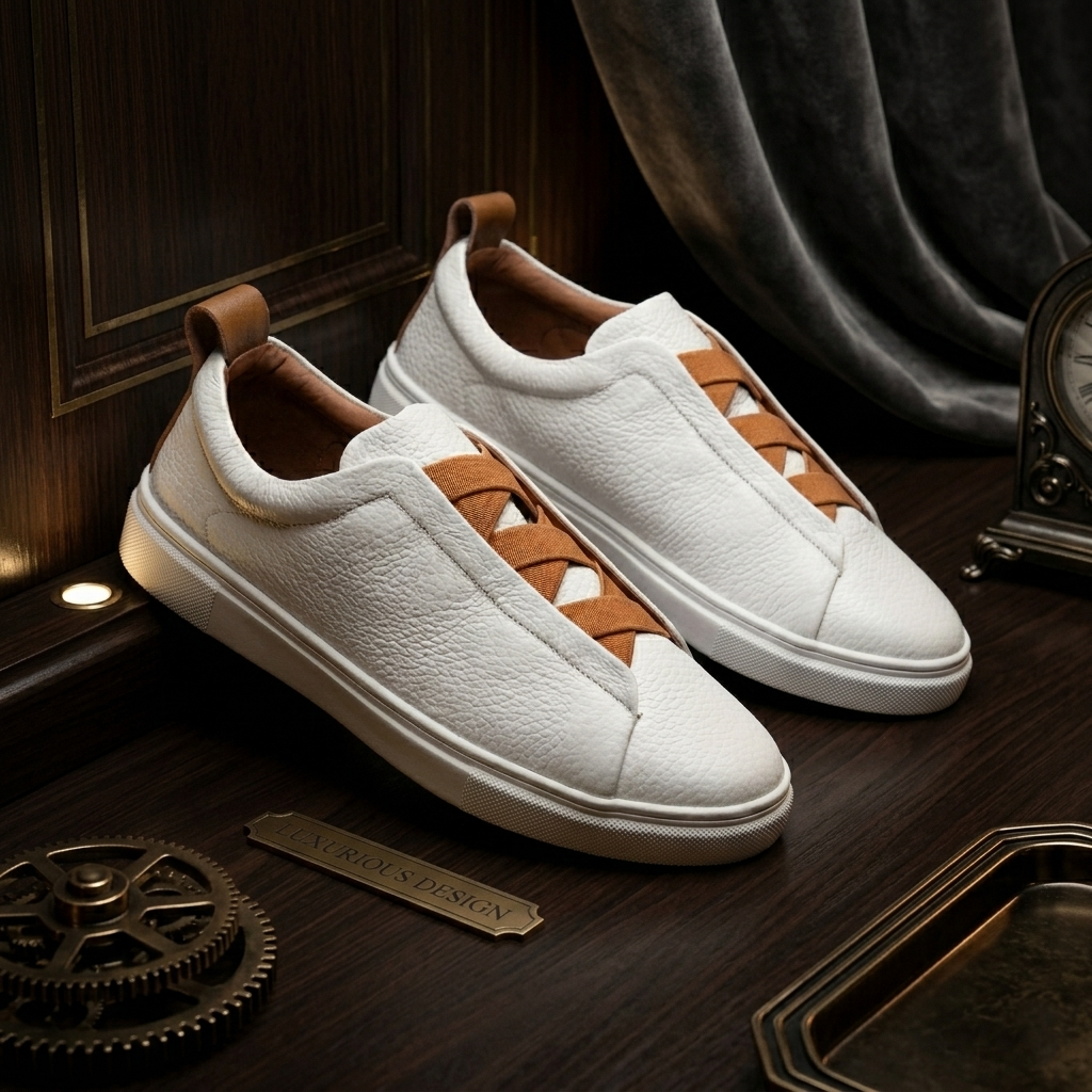 Leather Sneakers - White