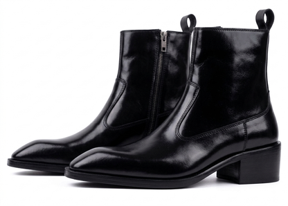 Executive Leather Italian Boots - BLK