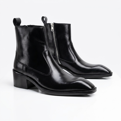 Executive Leather Italian Boots - BLK