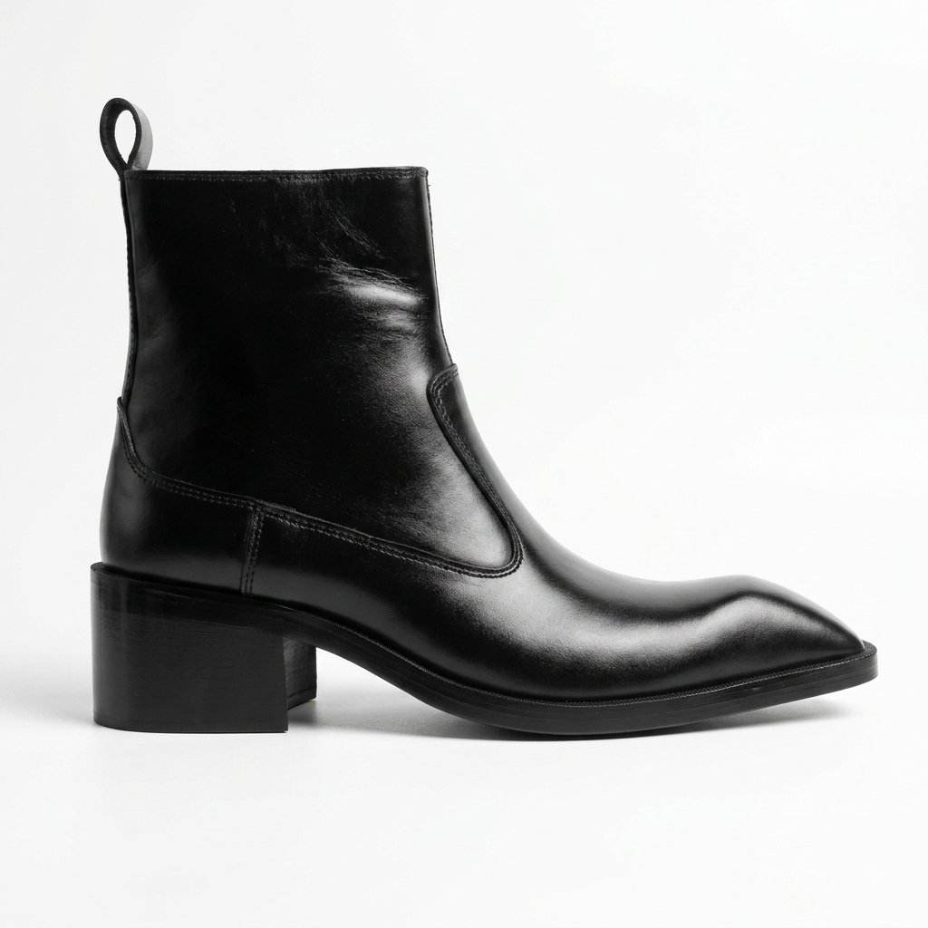 Executive Leather Italian Boots - BLK