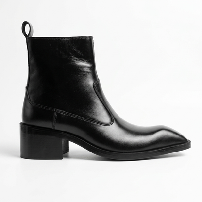 Executive Leather Italian Boots - BLK