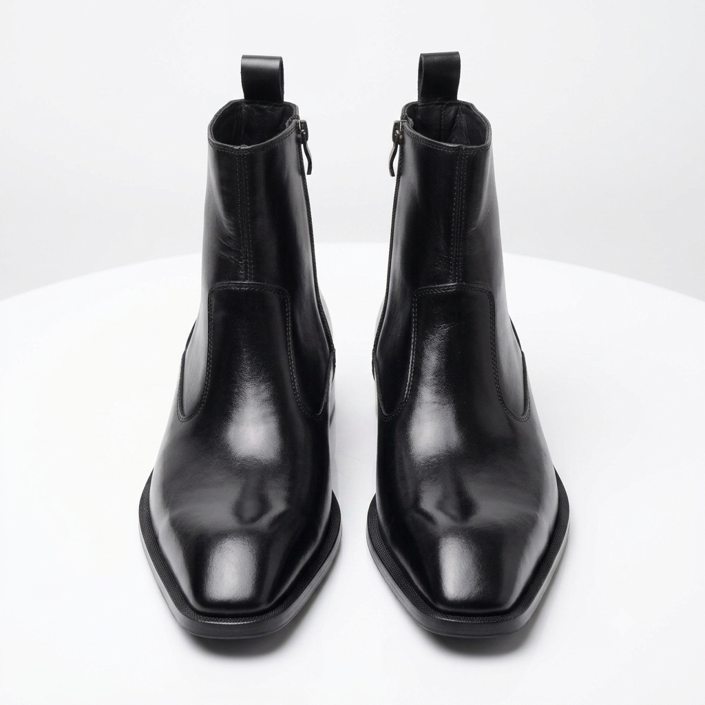 Executive Leather Italian Boots - BLK