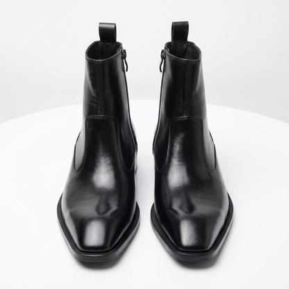 Executive Leather Italian Boots - BLK