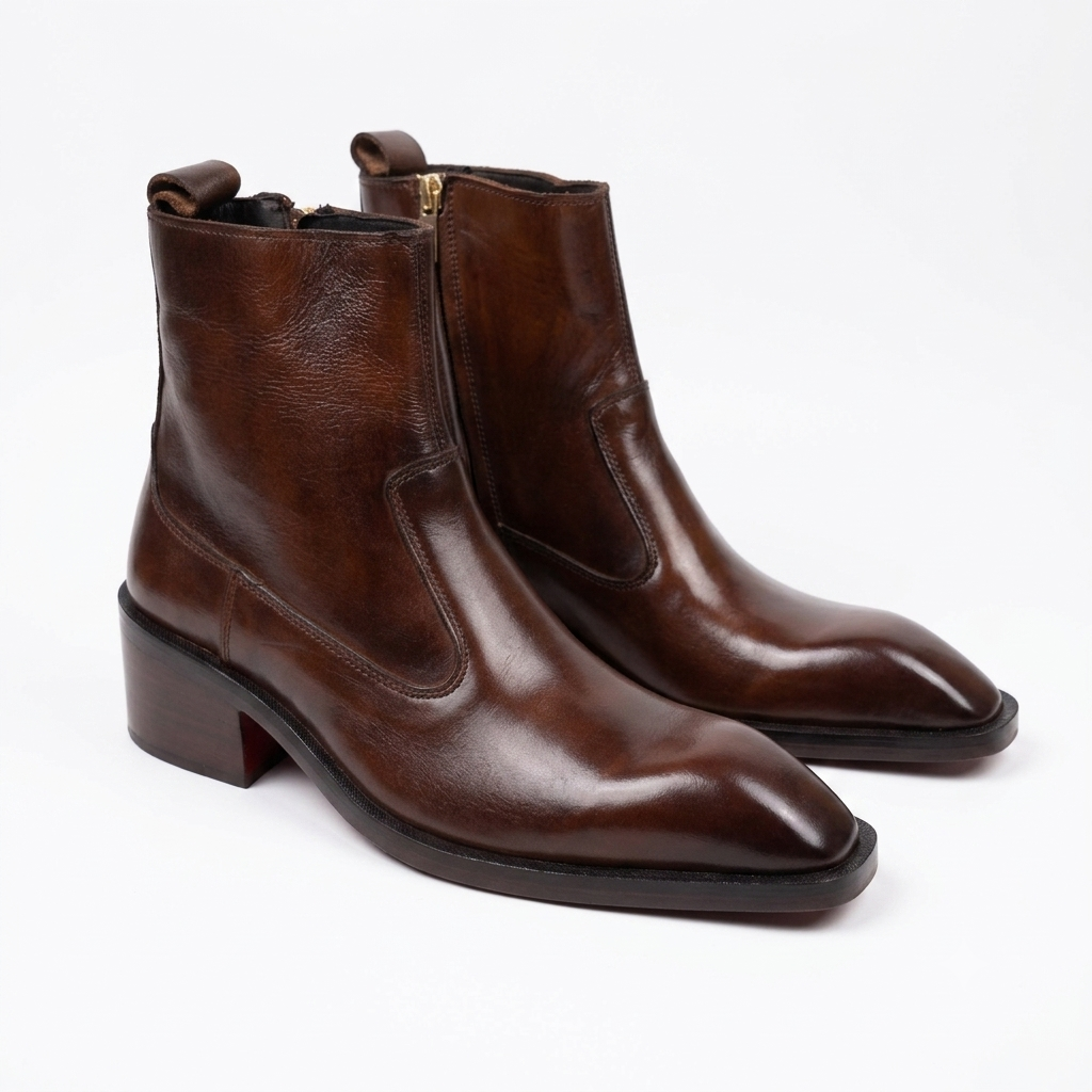 Executive Leather Italian Boots - BRN