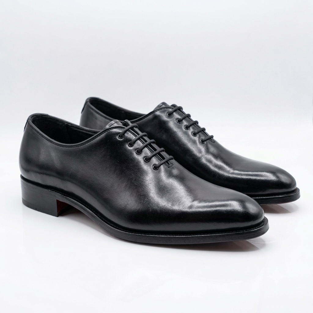 Executive Leather Whole-cut Oxfords-BLK