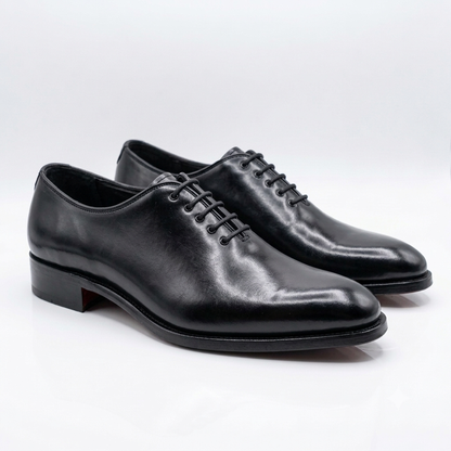 Executive Leather Whole-cut Oxfords-BLK