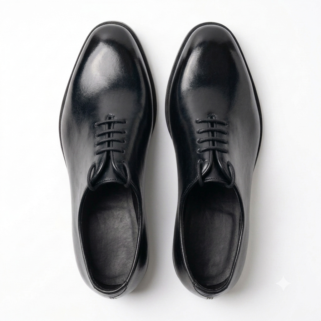 Executive Leather Whole-cut Oxfords-BLK