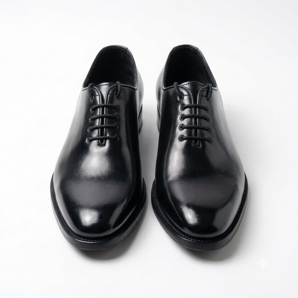 Executive Leather Whole-cut Oxfords-BLK