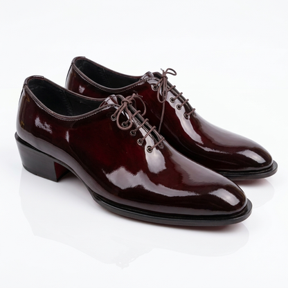Executive Patent Leather Whole-cut Oxfords-CHERRY-Groom's Edition