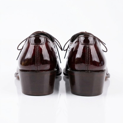 Executive Patent Leather Whole-cut Oxfords-CHERRY-Groom's Edition