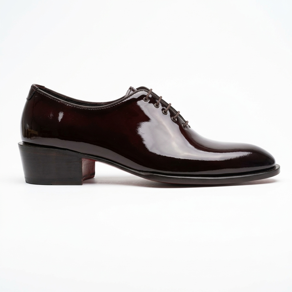 Executive Patent Leather Whole-cut Oxfords-CHERRY-Groom's Edition