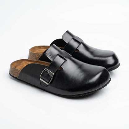 Calf Leather Clogs - Black
