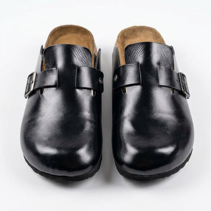 Calf Leather Clogs - Black