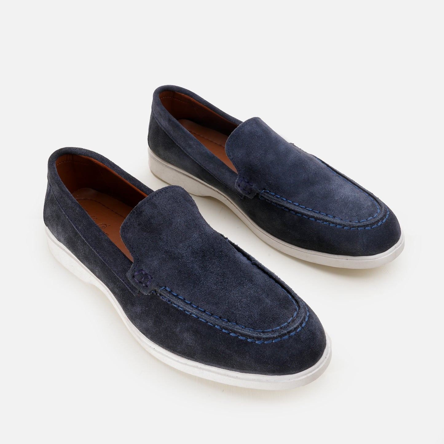Premium Old Money Suede Loafers - Navy Blue