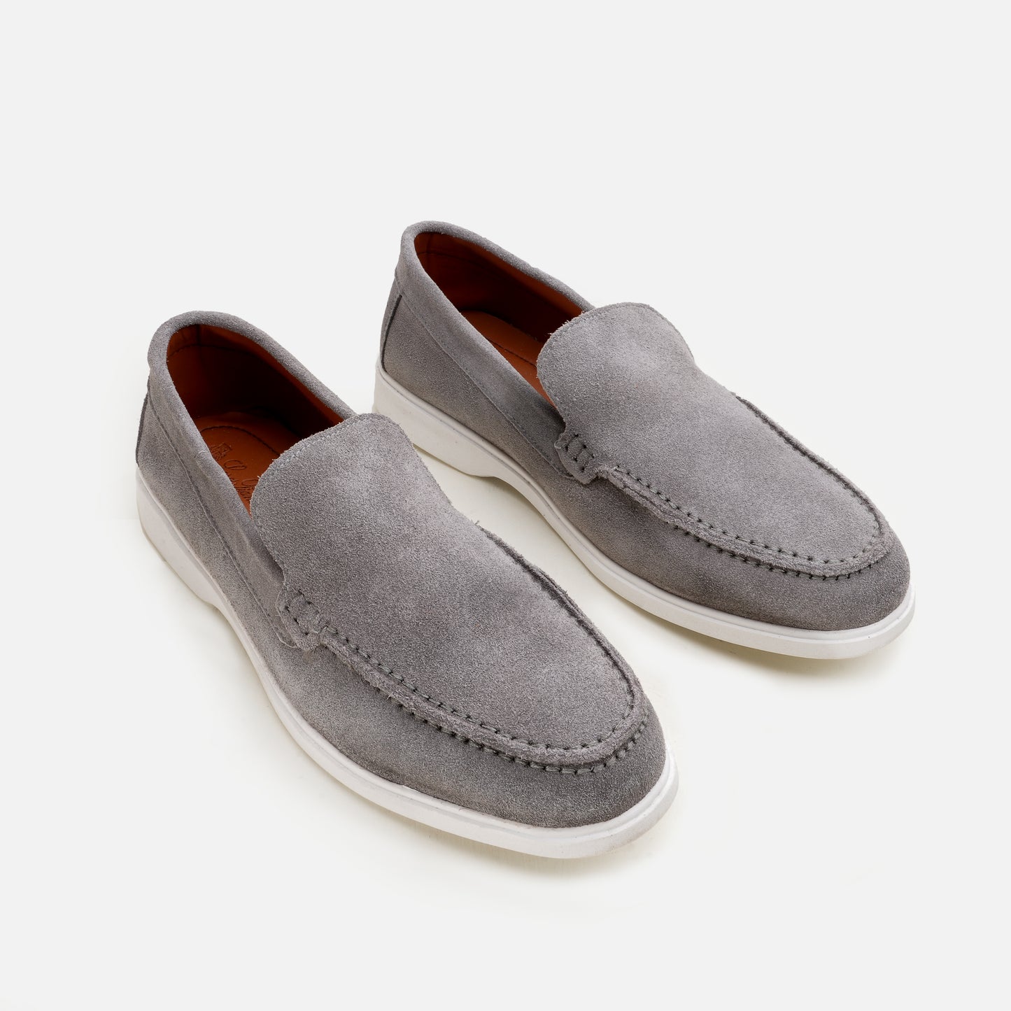 Premium Old Money Suede Loafers - Light Grey