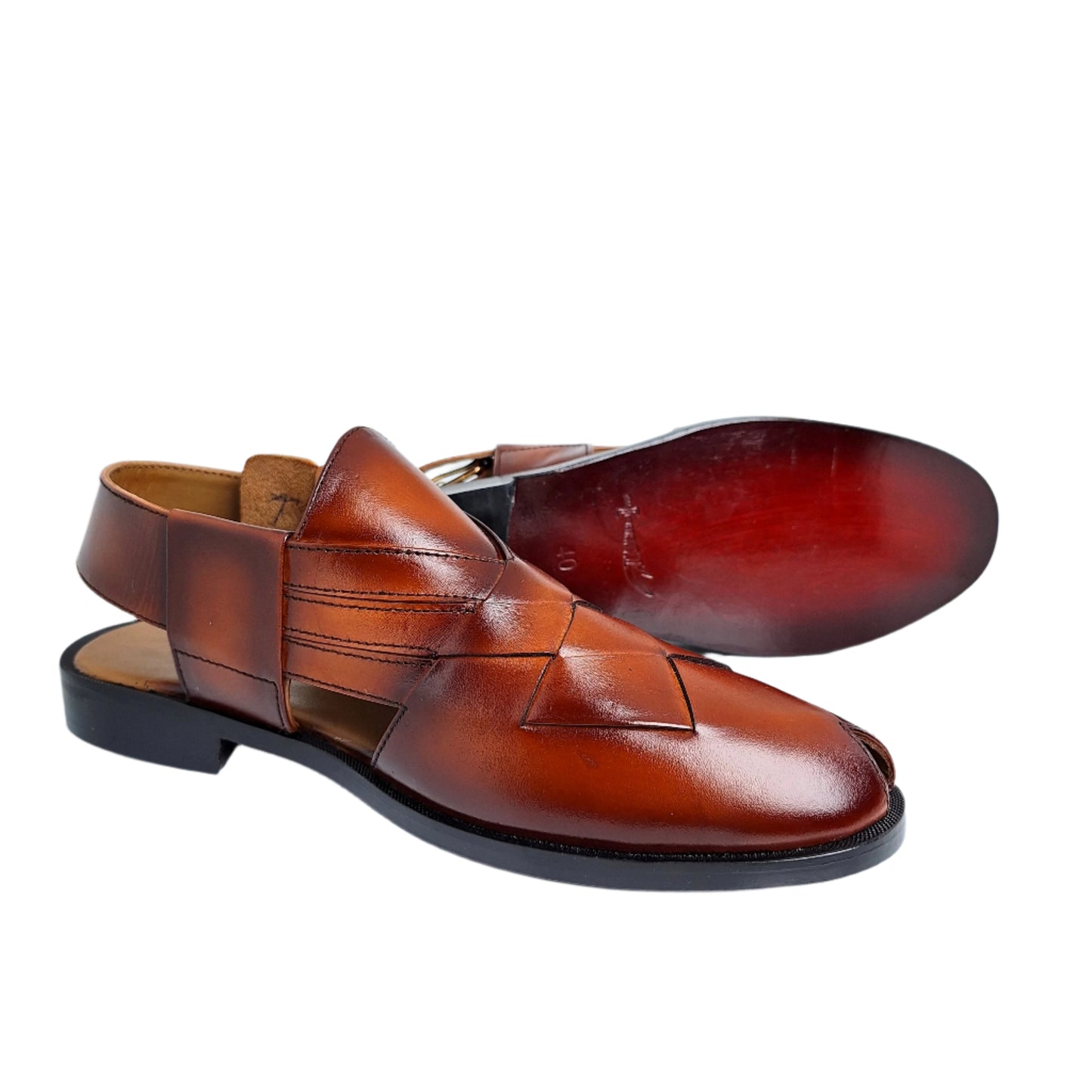 Criss Cross Brown Peshawari Sandal