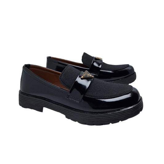Luxe Crest Loafers - BLK