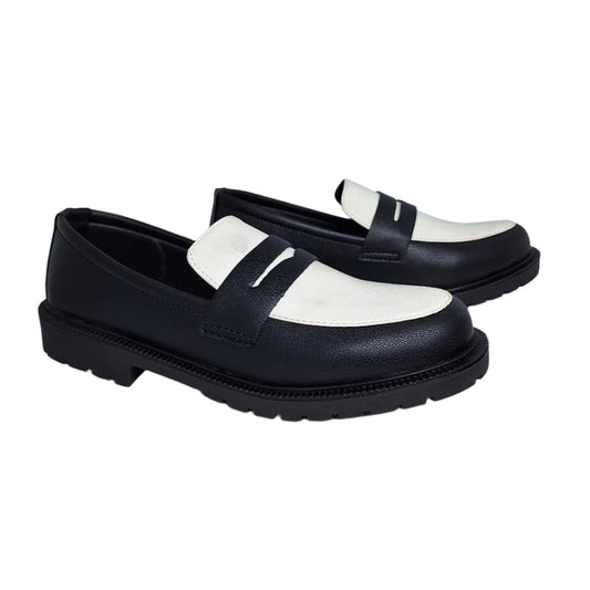 Duo Tone Penny Loafers – Mild Black & White