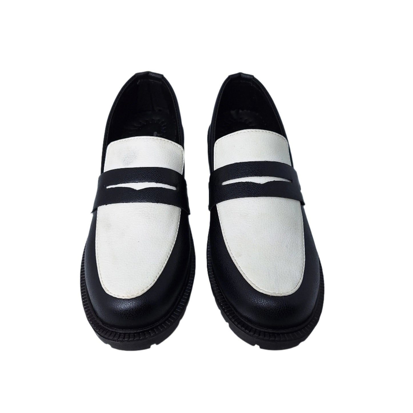 Duo Tone Penny Loafers – Mild Black & White