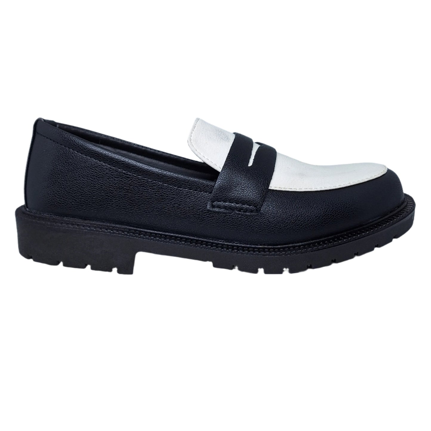 Duo Tone Penny Loafers – Mild Black & White