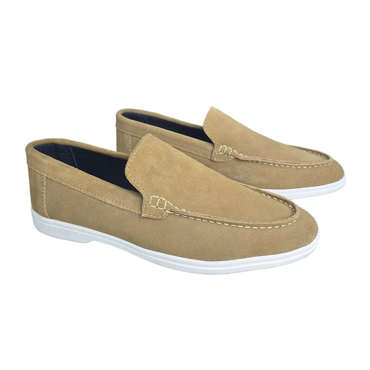 Premium Suede Leather Loafers - Beige