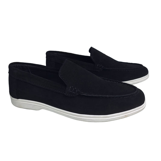 Premium Suede Leather Loafers - Black