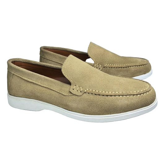 Premium Old Money Suede Loafers - Beige