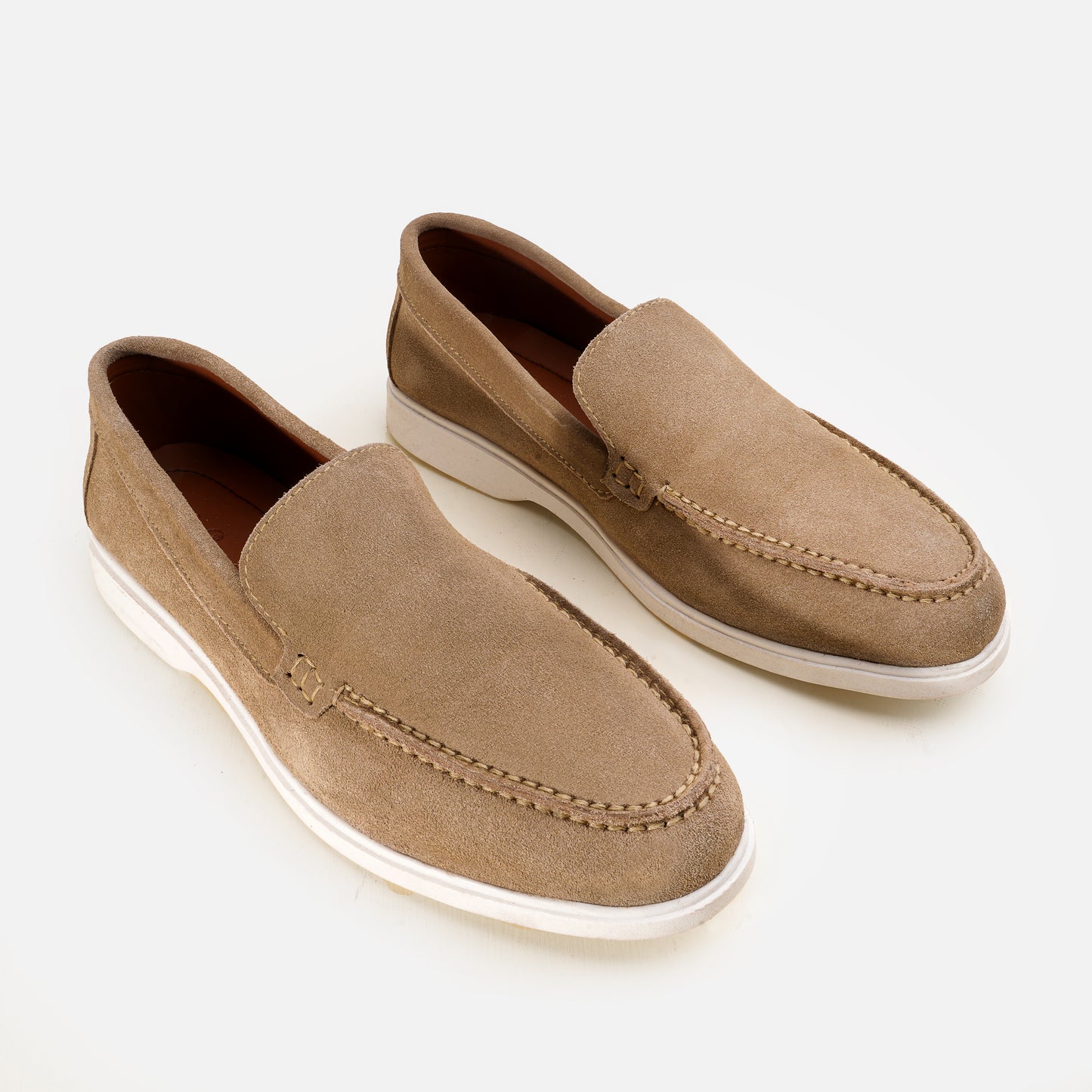 Premium Old Money Suede Loafers - Beige