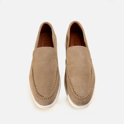 Premium Old Money Suede Loafers - Beige