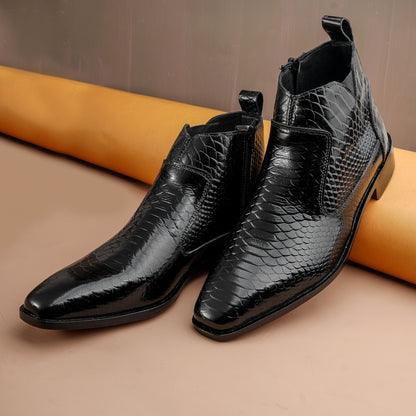 Python Skin Italian Chelsea - BLK