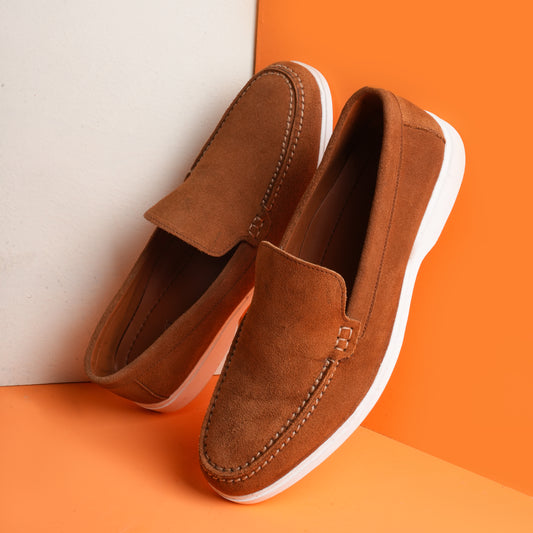 Premium Old Money Suede Loafers - Tan