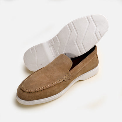 Premium Old Money Suede Loafers - Beige
