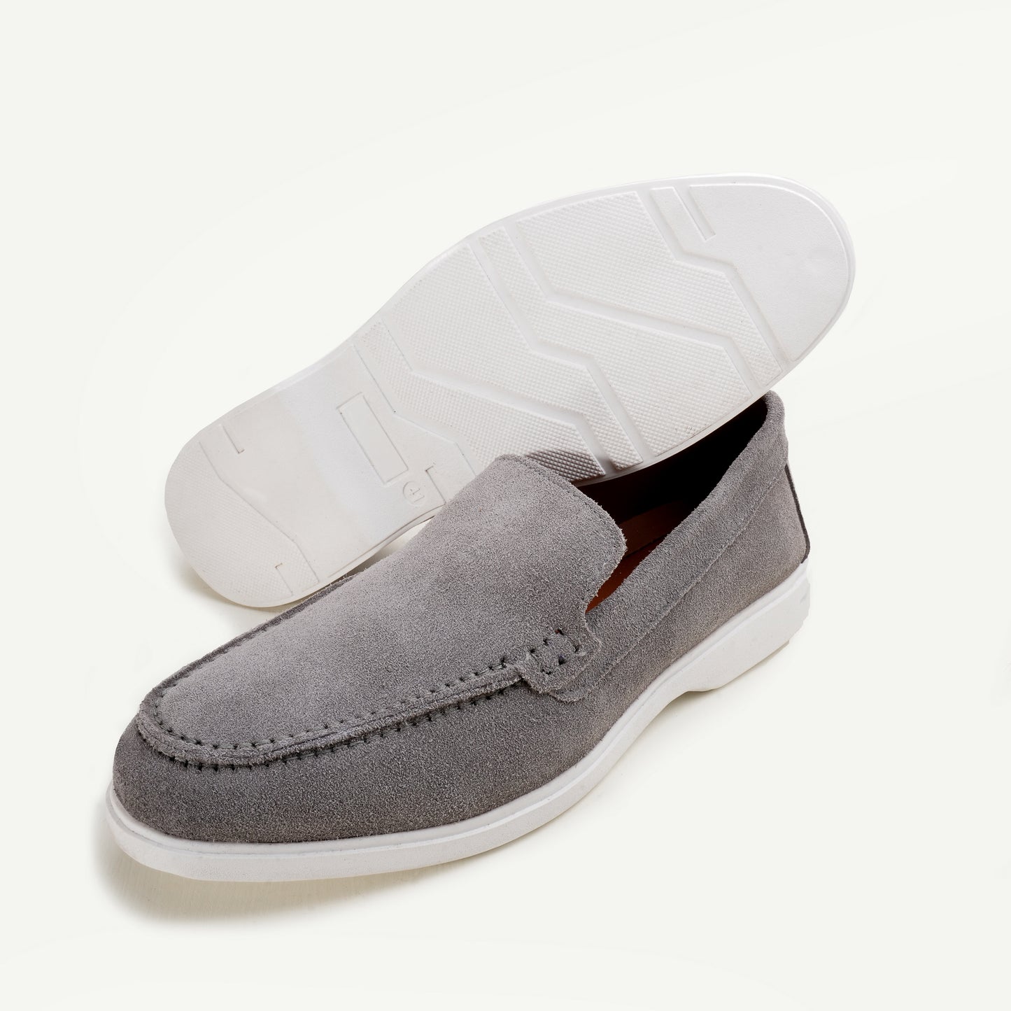 Premium Old Money Suede Loafers - Light Grey