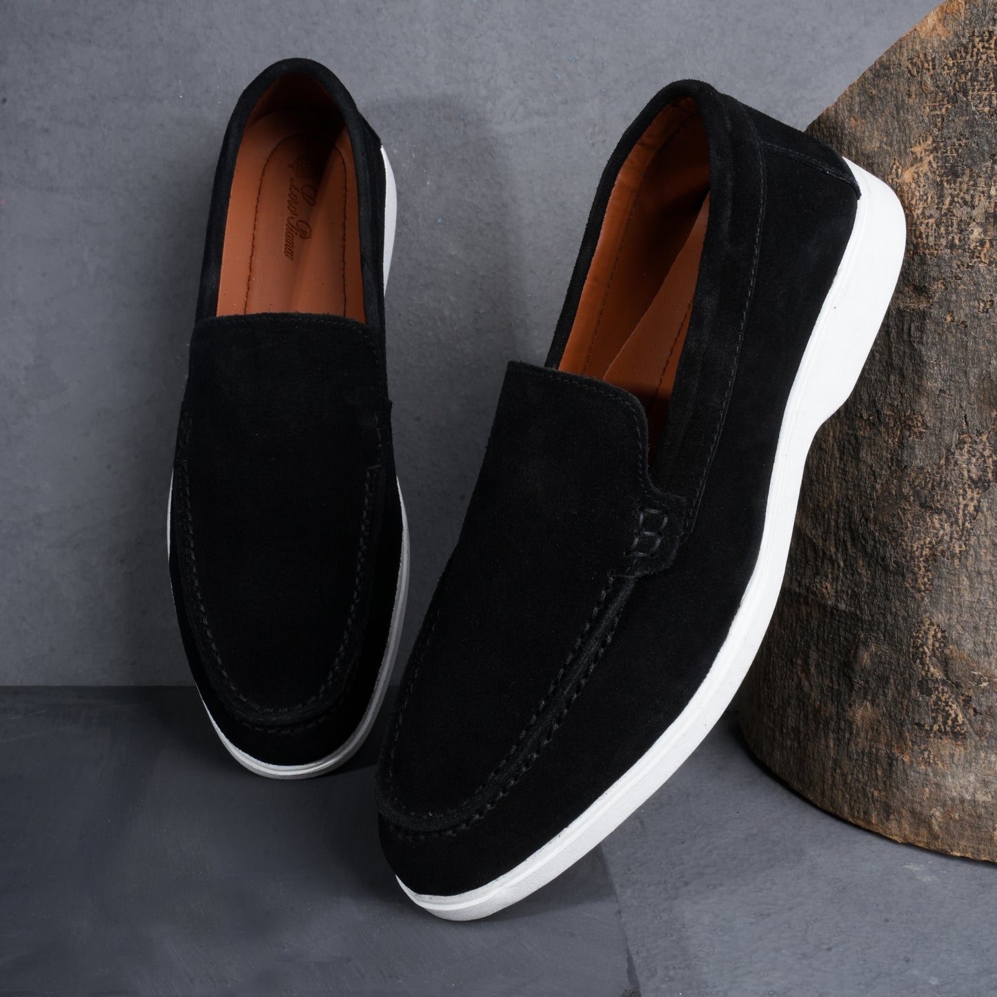 Premium Old Money Suede Loafers - Black