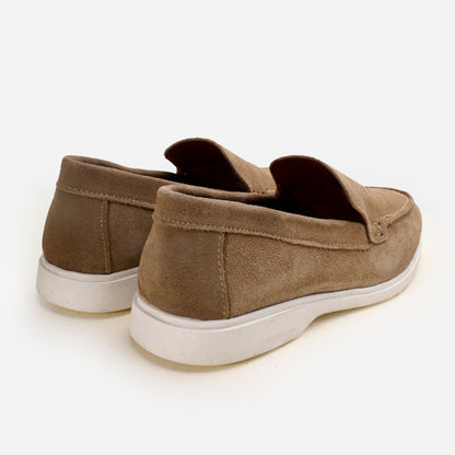 Premium Old Money Suede Loafers - Beige