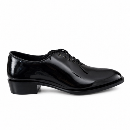 Executive Patent Leather Whole-cut Oxfords-BLK