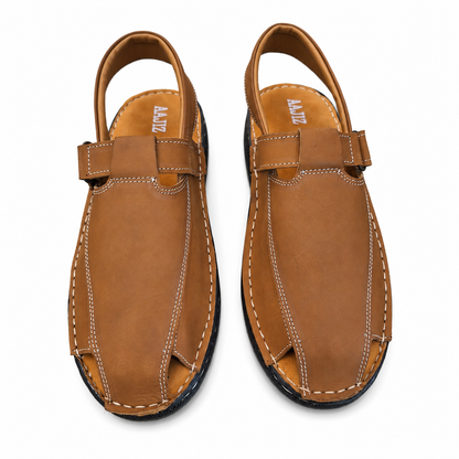 Nubuck Leather Sandals - Mustard