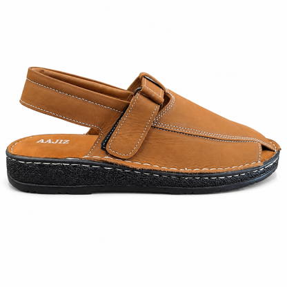 Nubuck Leather Sandals - Mustard