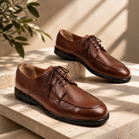Leather Derby Shoes - BRN